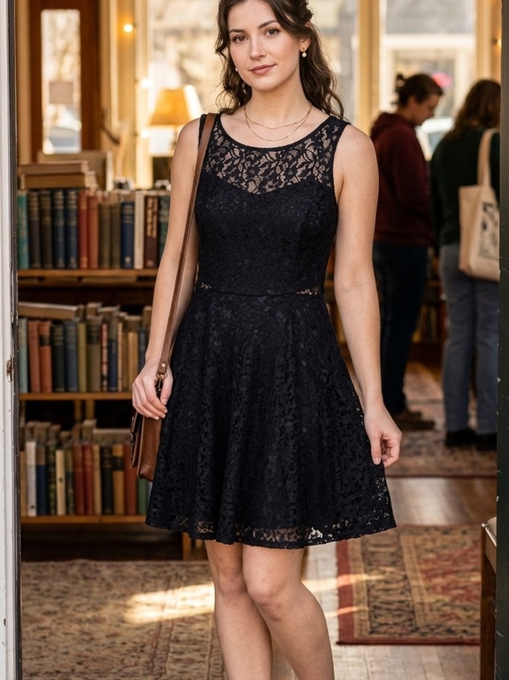 Calvin Klein Black Lace Silk Combo Dress Whimsygoth Coquette Boho Romantic Sz 6